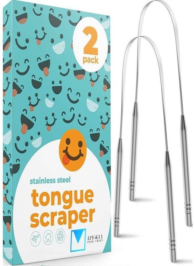 EPISKEY Tongue Scraper (2 Pack), Tongue Cleaner for Adults for Better Breath, Durable Stainless Steel Tongue Scrapers, Easy-to-Clean Tongue Scraper Cleaner Tools for Men and Women (STL_TNG_2) - Image 1